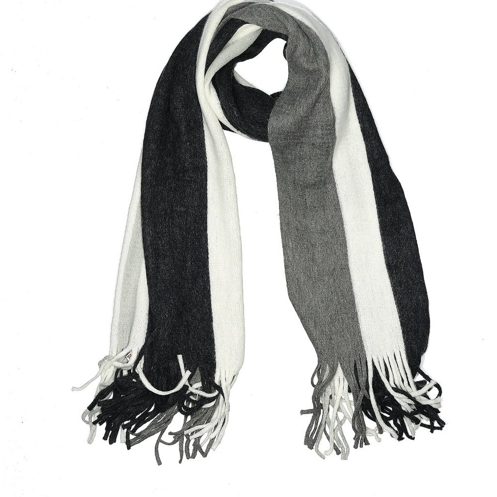 Steve Madden Oversized Soft Vertical Stripe Scarf With Fringe Wrap Shawl Winter
